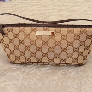 Gucci Beige and Brown Monogram Boat Bag